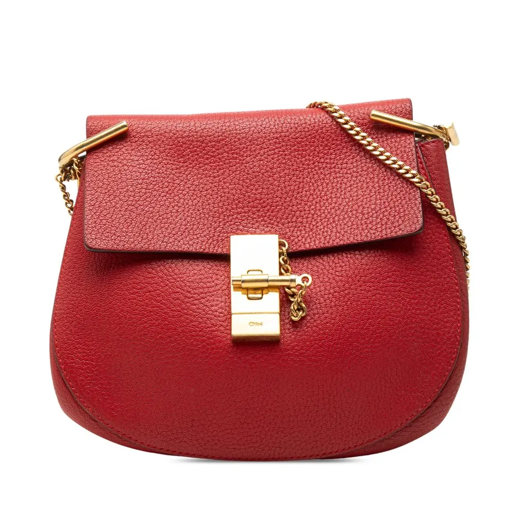 Chloé Small Leather Drew Crossbody Red Leather Very good - Front View