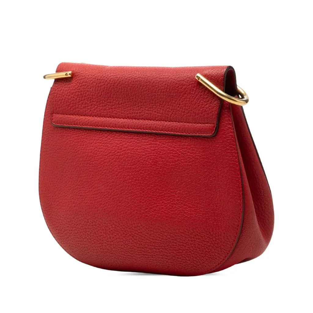 Chloé Small Leather Drew Crossbody Red Leather Very good - Back View