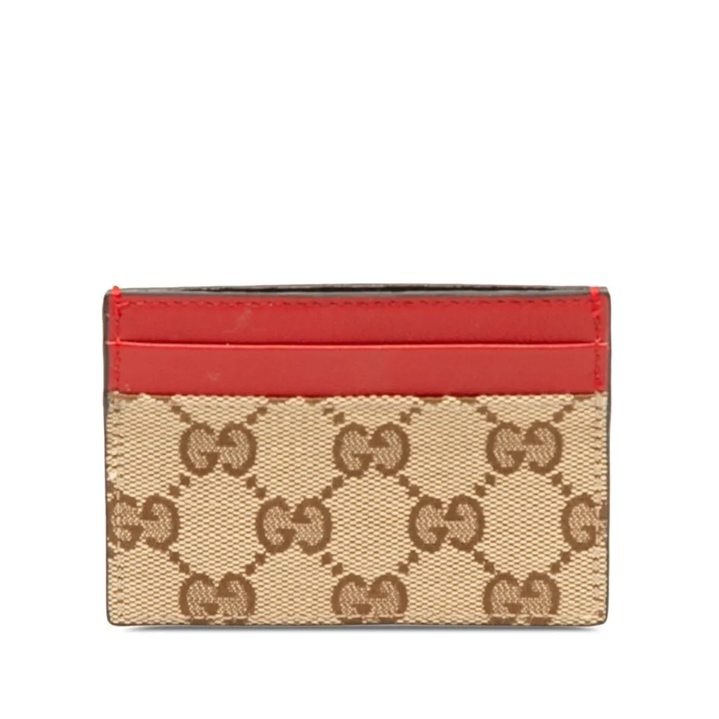Gucci GG Canvas Card Holder Beige Canvas Very good - Front View