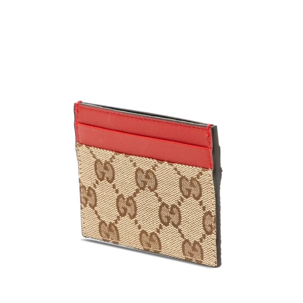Gucci GG Canvas Card Holder Beige Canvas Very good - Back View