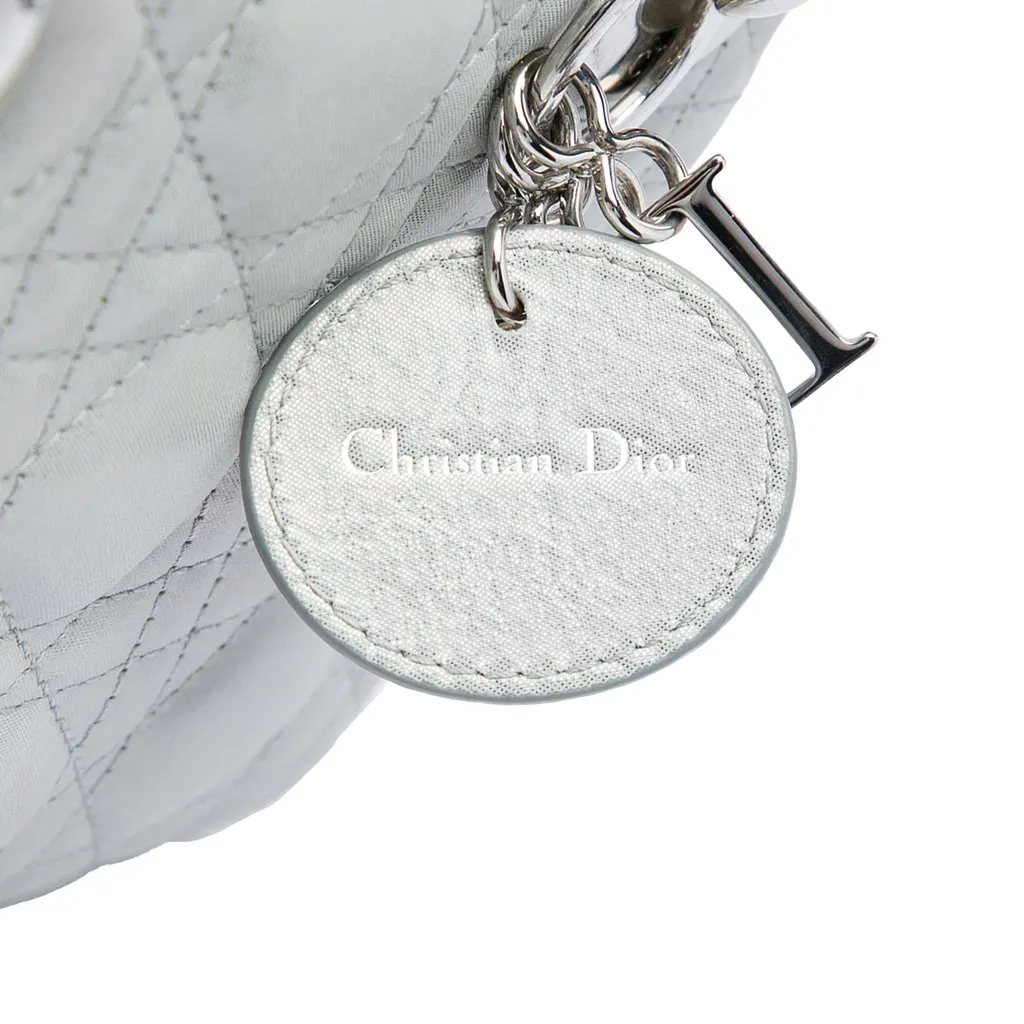 Dior Mini Iridescent Lambskin Cannage Lady Dior Silver Leather Very good - Box View