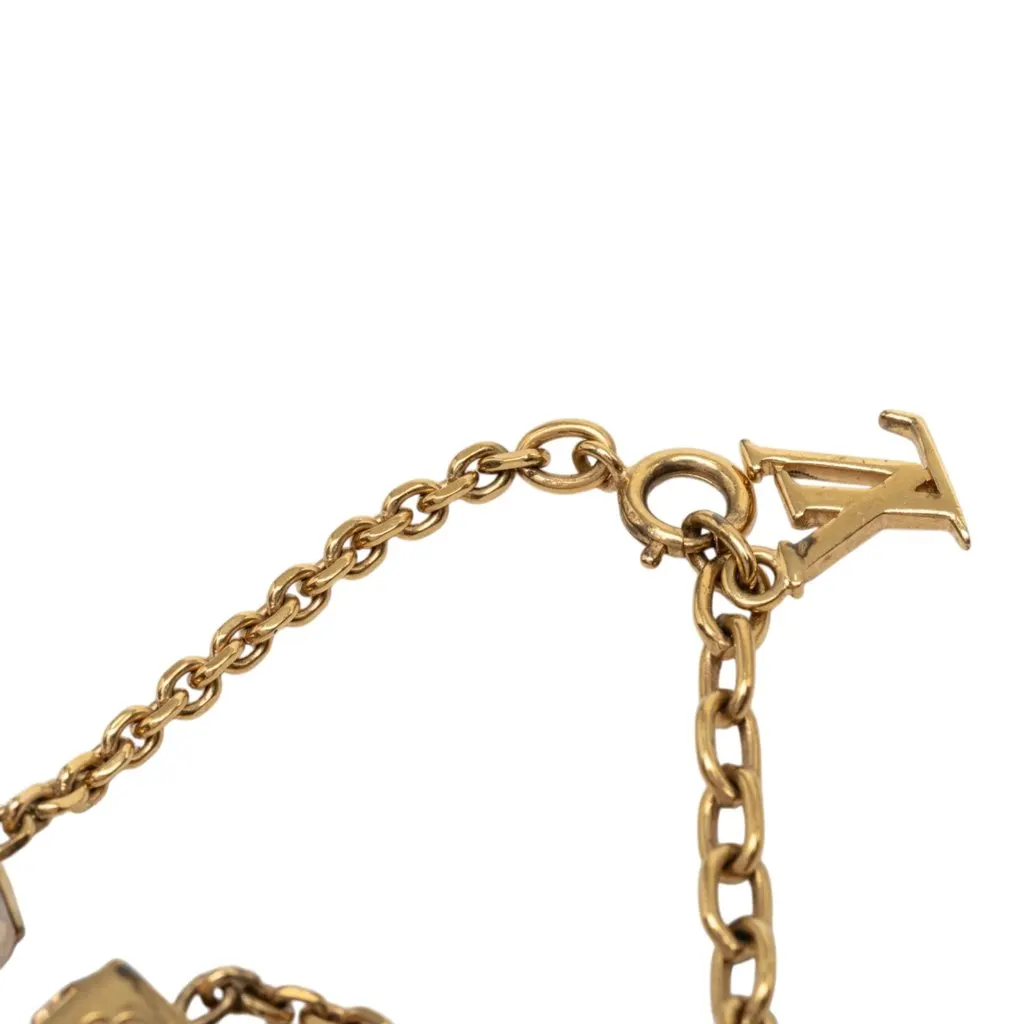 Louis Vuitton Gold Plated Strass Gamble Bracelet Gold Metal Very good - Box View