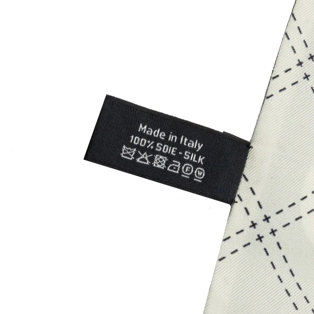 Chanel Coco Print Silk Slim Bandeau Scarf Black Silk Very good - Inside View