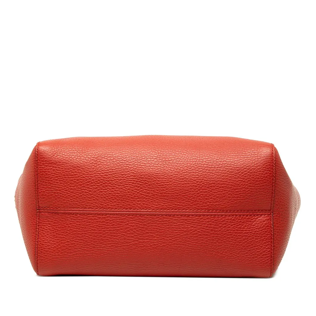 Gucci Small Calfskin Swing Tote Red Leather Good - Inside View