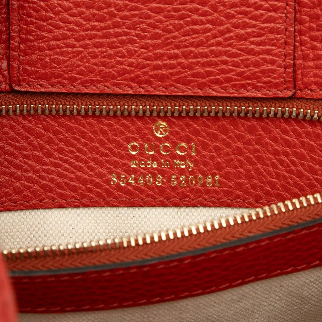 Gucci Small Calfskin Swing Tote Red Leather Good - Box View