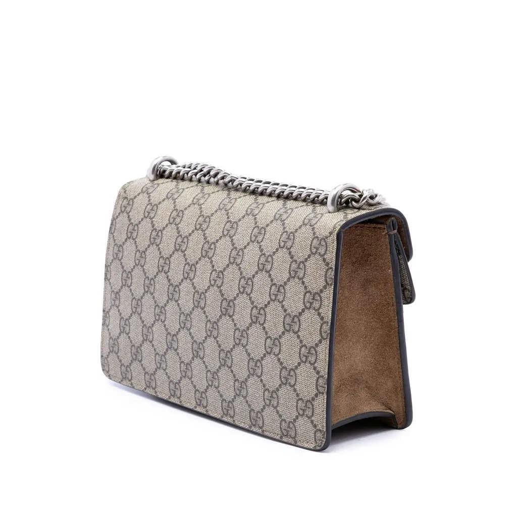 Gucci Medium GG Supreme Dionysus Crossbody Beige Canvas Good - Back View