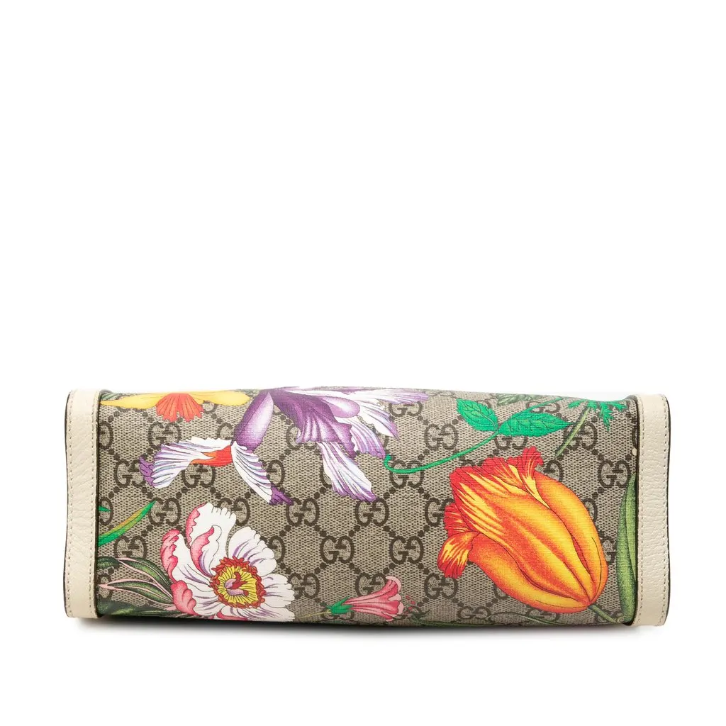 Gucci Small GG Supreme Flora Padlock Tote Beige Very good - Inside View