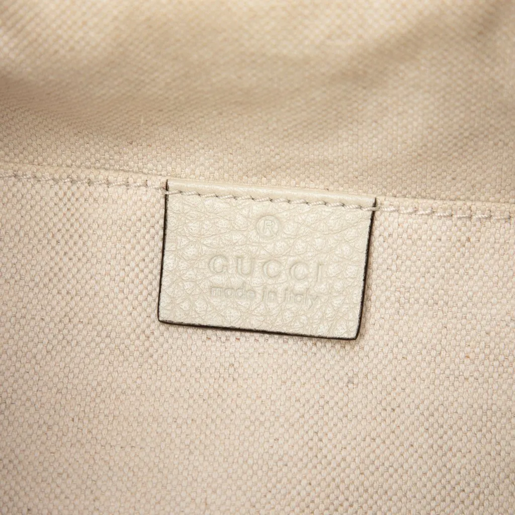 Gucci Grained Calfskin Bamboo Tassel Backpack White Leather Very good - Box View