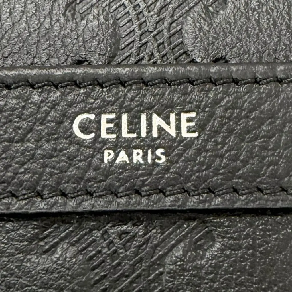Celine Medium Triomphe Embossed Calfskin Messenger Bag Black Leather Very good - Box View