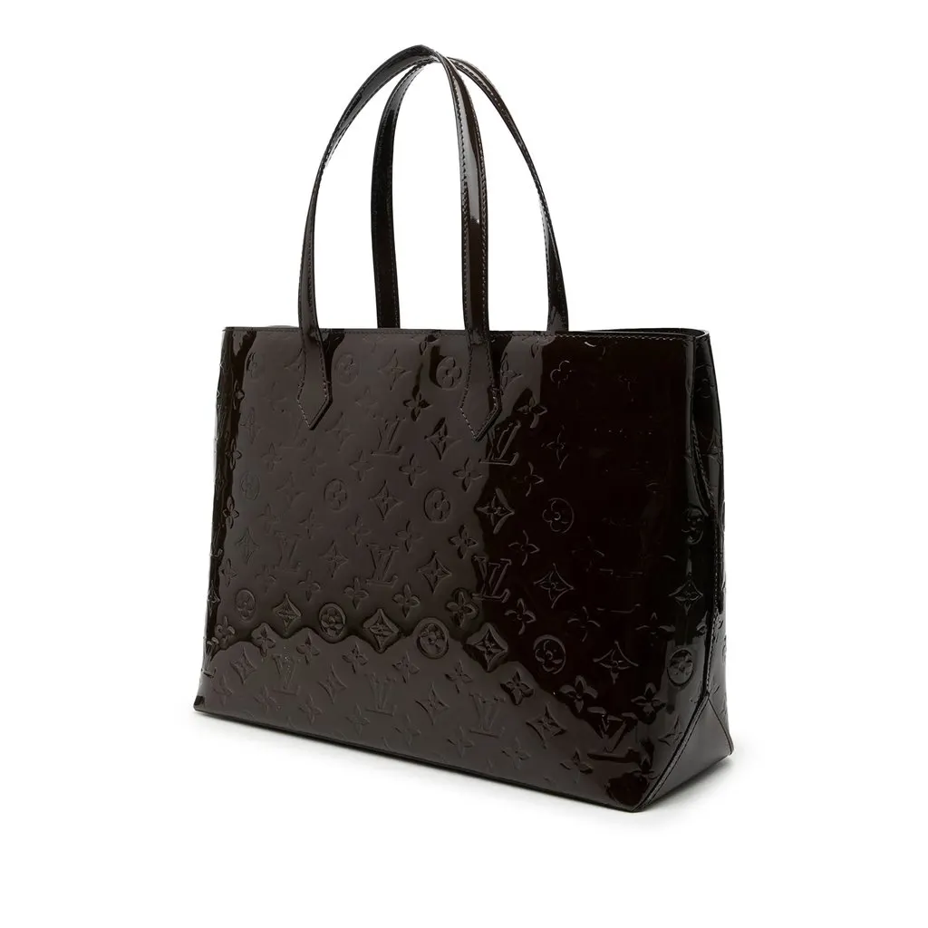Louis Vuitton Monogram Vernis Wilshire MM Purple Leather Good - Back View