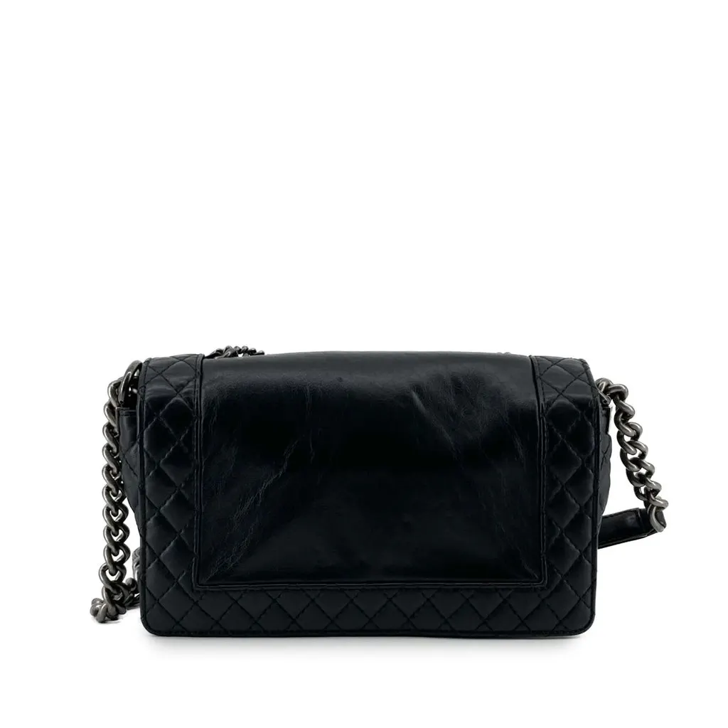 Chanel Paris Dallas Old Medium Calfskin Enchained Boy Flap Black Leather Very good - Box View