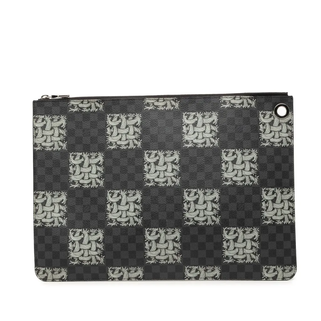 Louis Vuitton Christopher Nemeth Damier Graphite Rope Pochette Voyage GM Black Very good - Front View