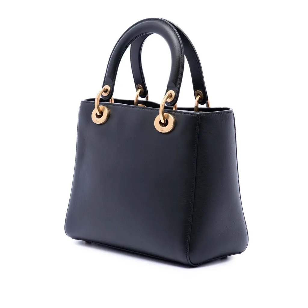 Dior Medium Calfskin Wheel of Fortune Tarot Lady Dior Black Leather Very good - Back View