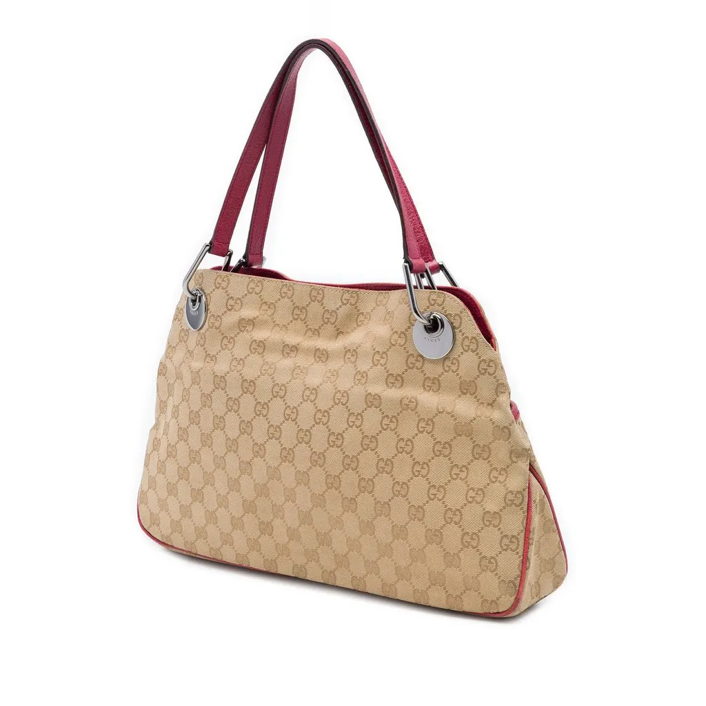 Gucci GG Canvas Eclipse Shoulder Bag Beige Canvas Good - Back View