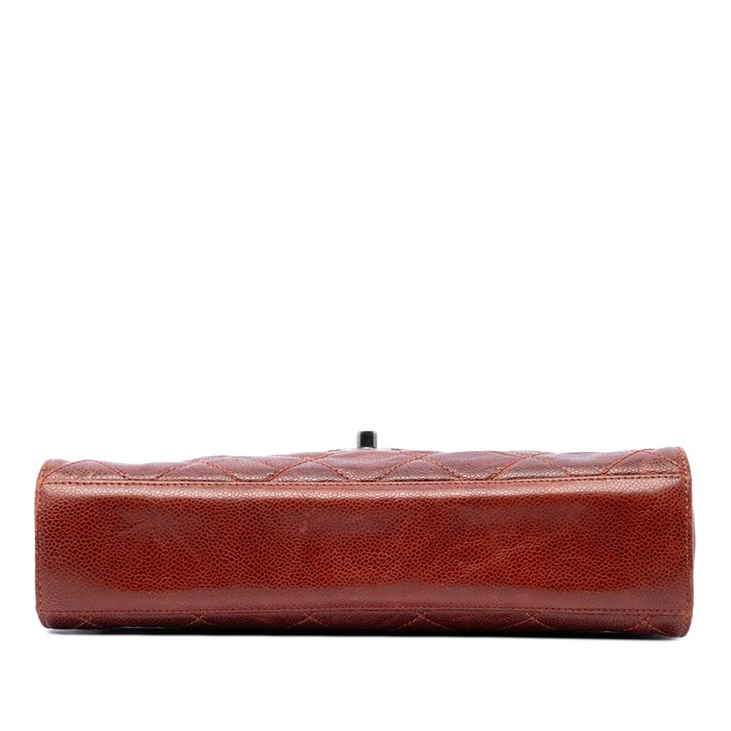 Chanel Medium Quilted Glazed Caviar Crave Flap Brown Leather Very good - Inside View
