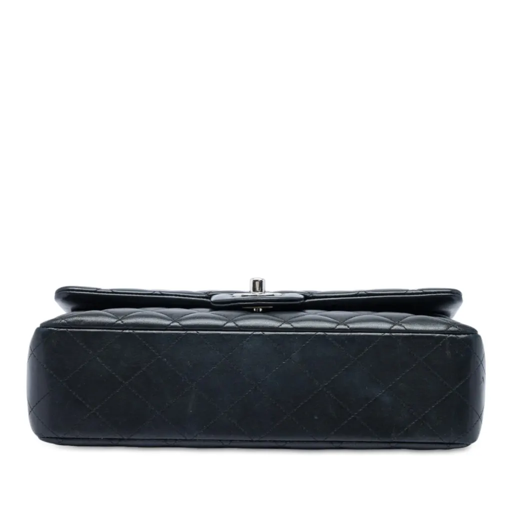 Chanel Medium Classic Lambskin Double Flap Black Leather Very good - Inside View