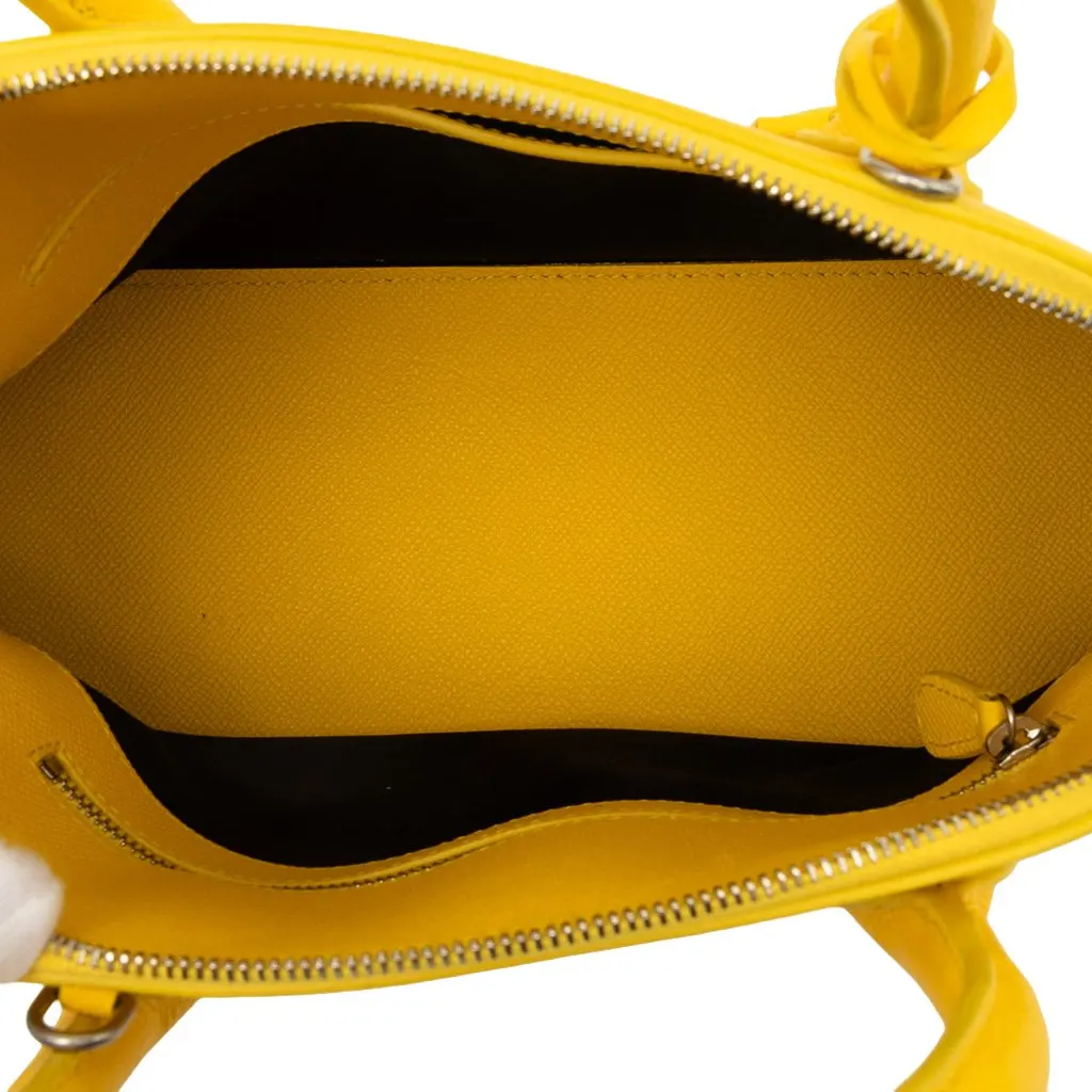 Balenciaga Grained Calfskin Ville Top Handle Bag S Yellow Leather Very good - Model View