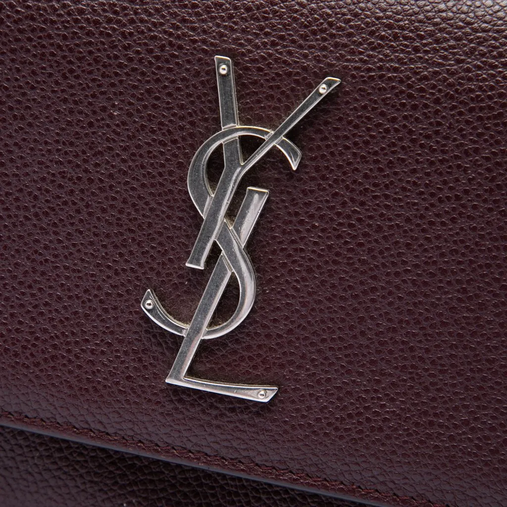 Saint Laurent Small Grained Calfskin Monogram Sunset Crossbody Purple Leather Very good - Box View