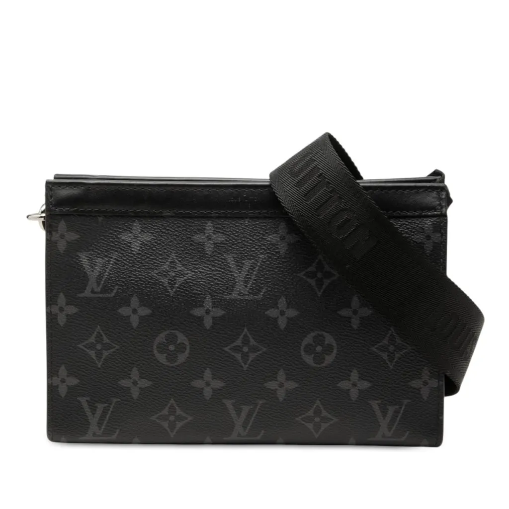 Louis Vuitton Monogram Eclipse Gaston Wearable Wallet Black Very good - Front View