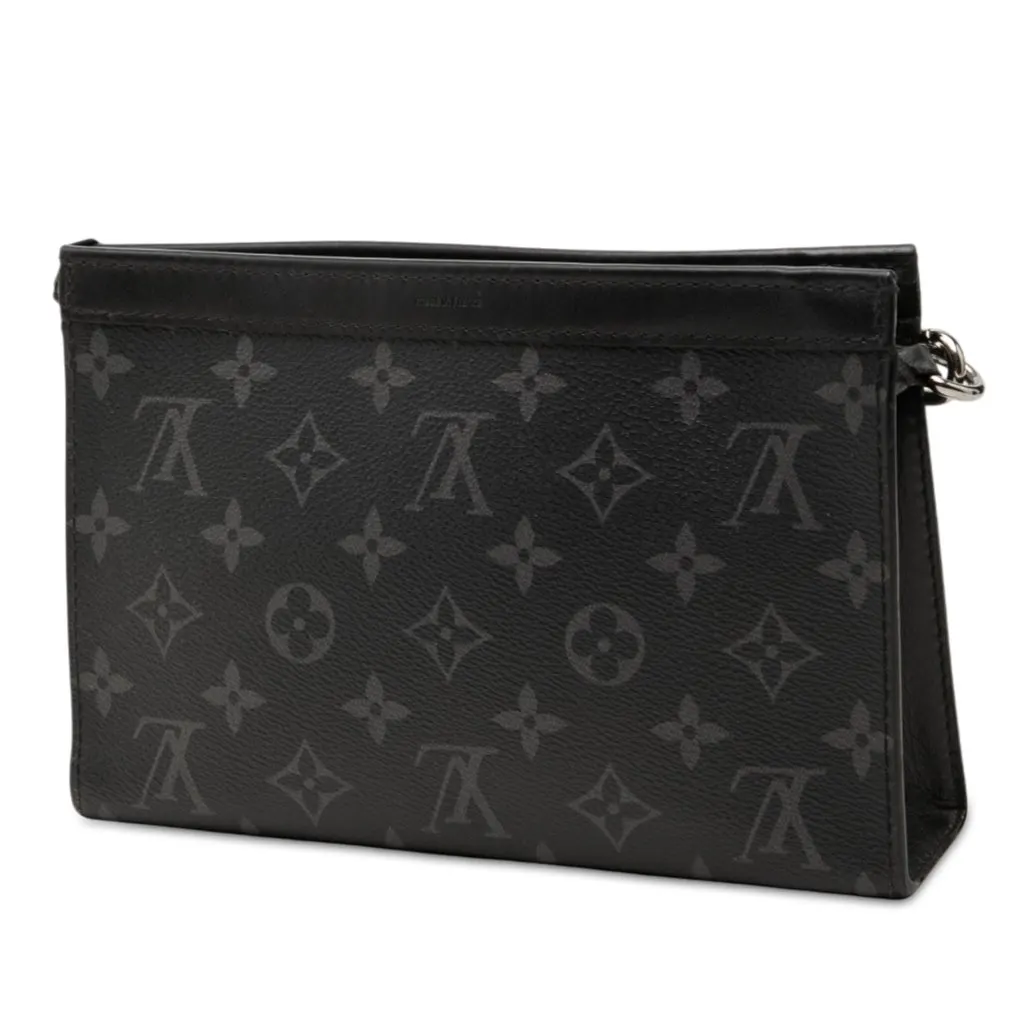 Louis Vuitton Monogram Eclipse Gaston Wearable Wallet Black Very good - Back View