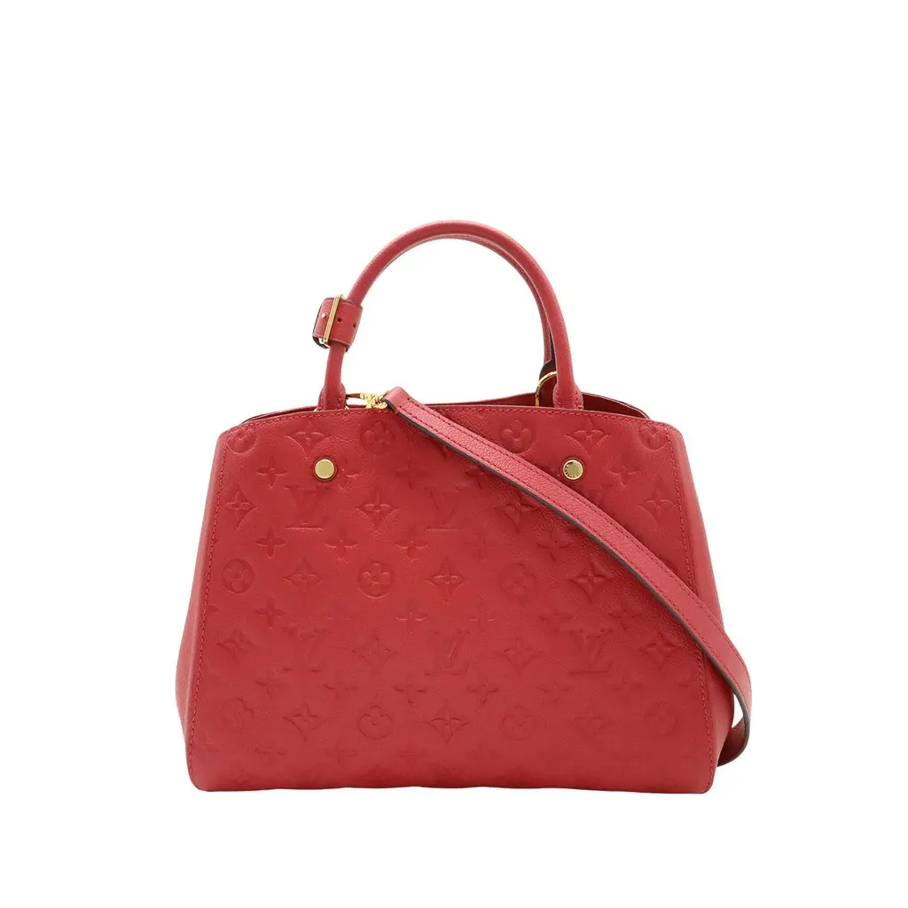 Louis Vuitton Monogram Empreinte Montaigne MM Red Leather Very good - Front View