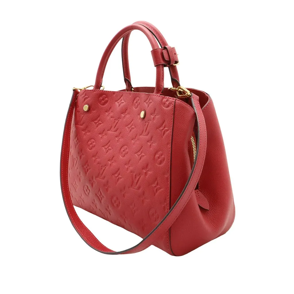 Louis Vuitton Monogram Empreinte Montaigne MM Red Leather Very good - Back View