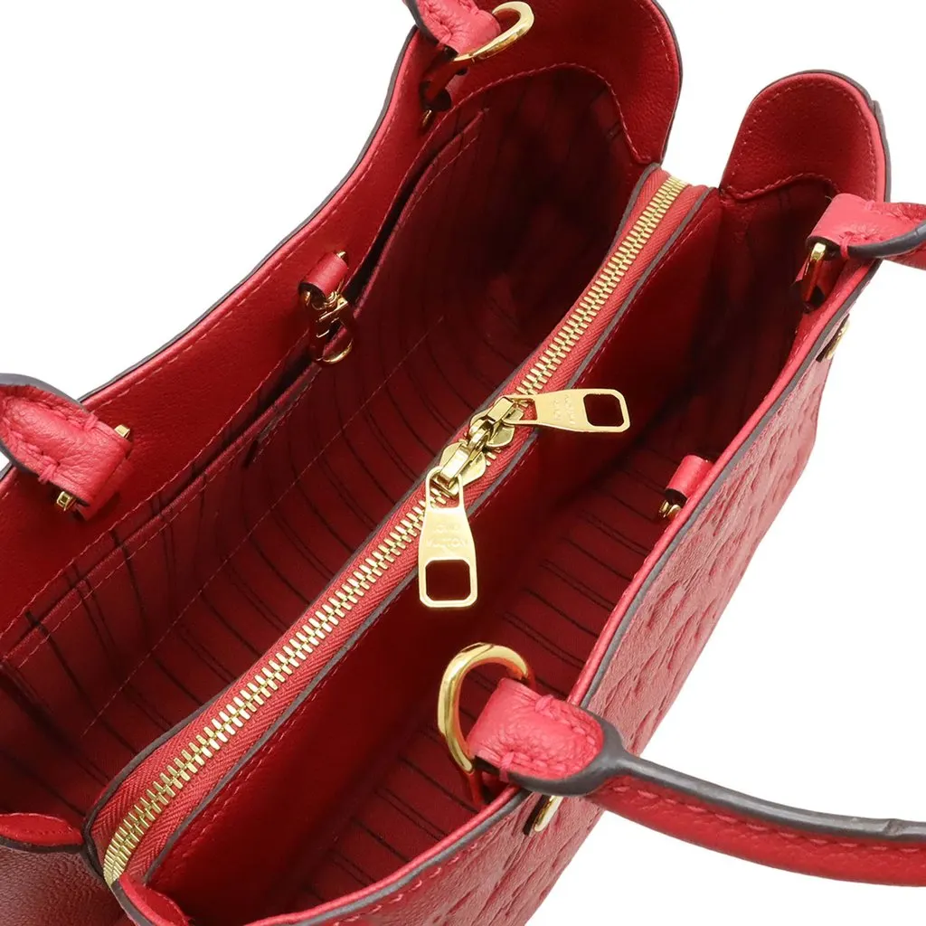 Louis Vuitton Monogram Empreinte Montaigne MM Red Leather Very good - Inside View