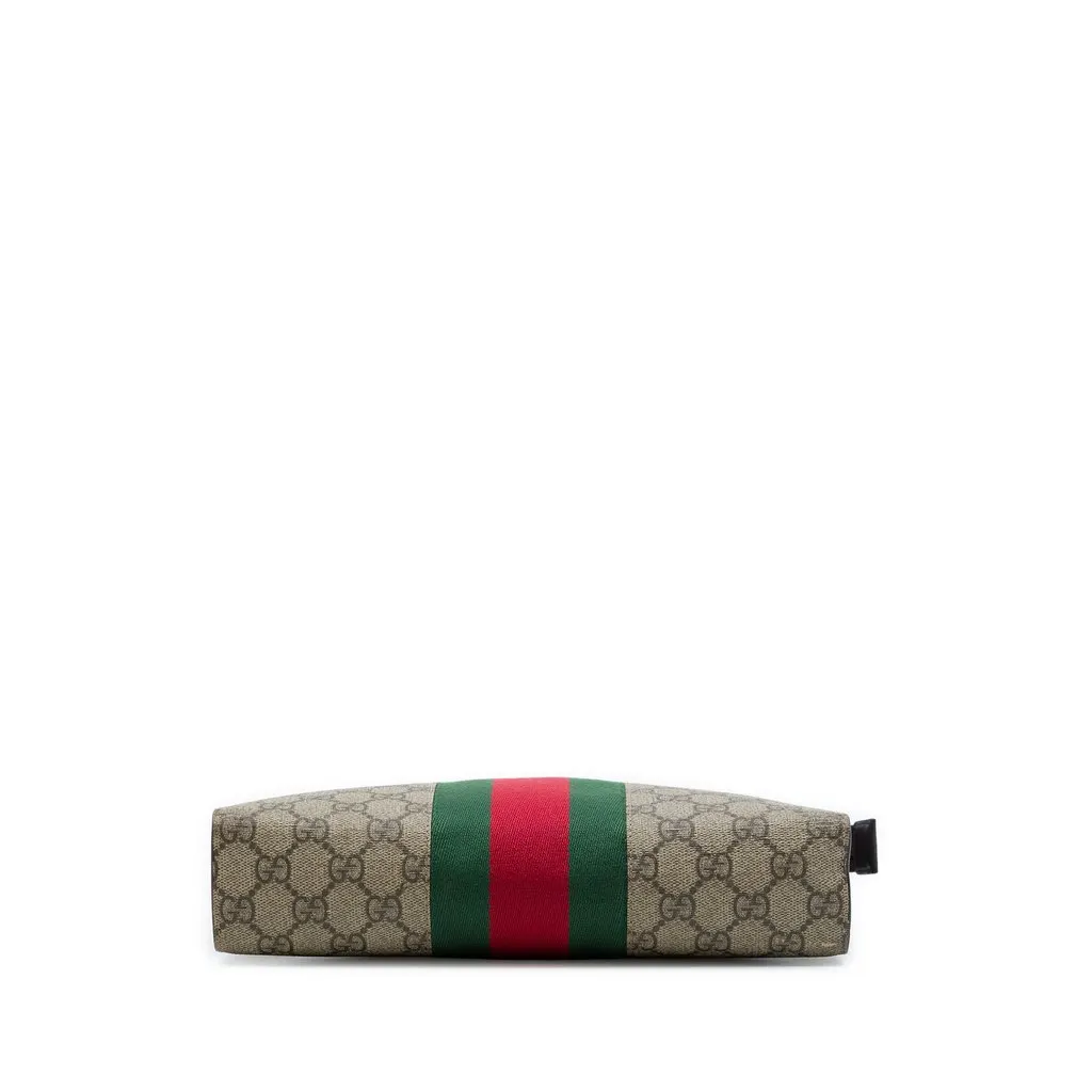 Gucci GG Supreme Web Clutch Beige Canvas Good - Inside View
