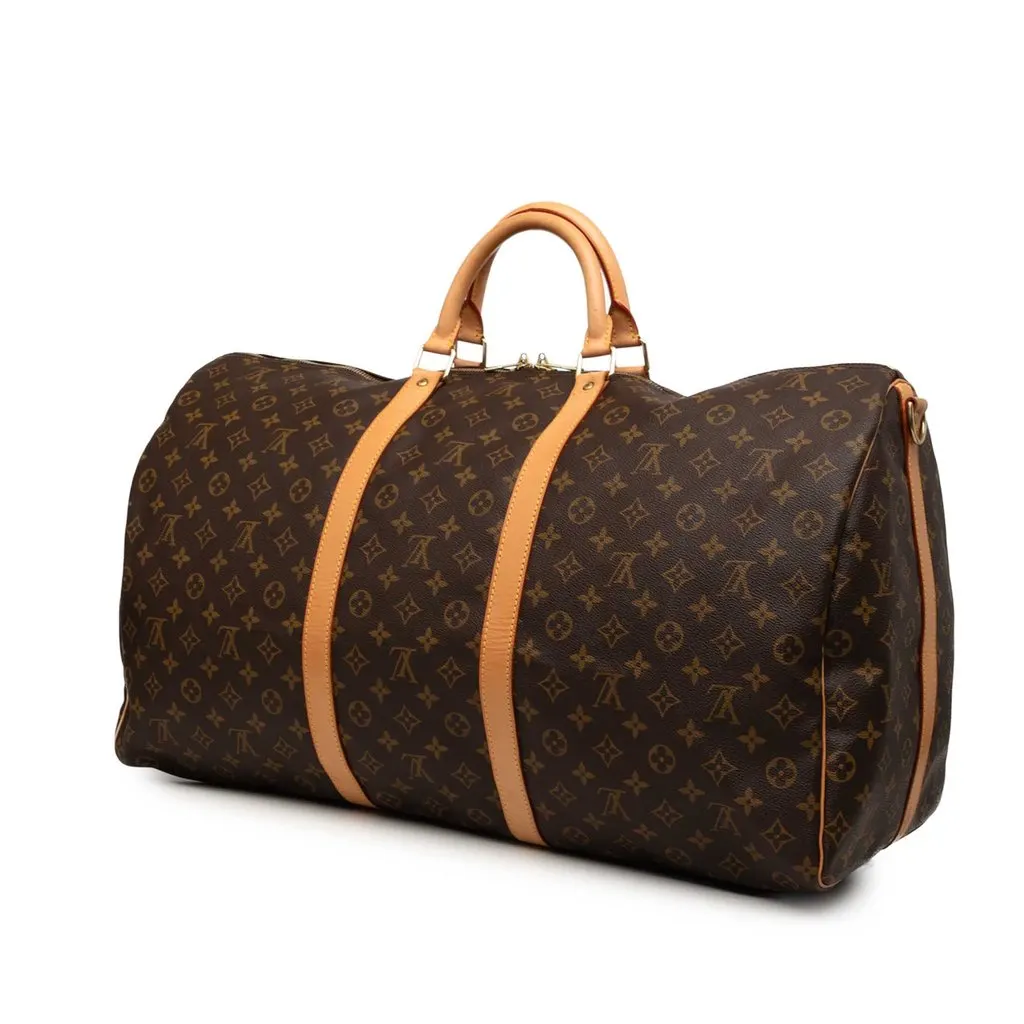 Louis Vuitton Monogram Keepall Bandouliere 60 Brown Very good - Back View