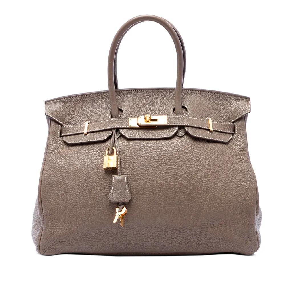 Hermès Togo Birkin Retourne 35 Brown Leather Good - Front View