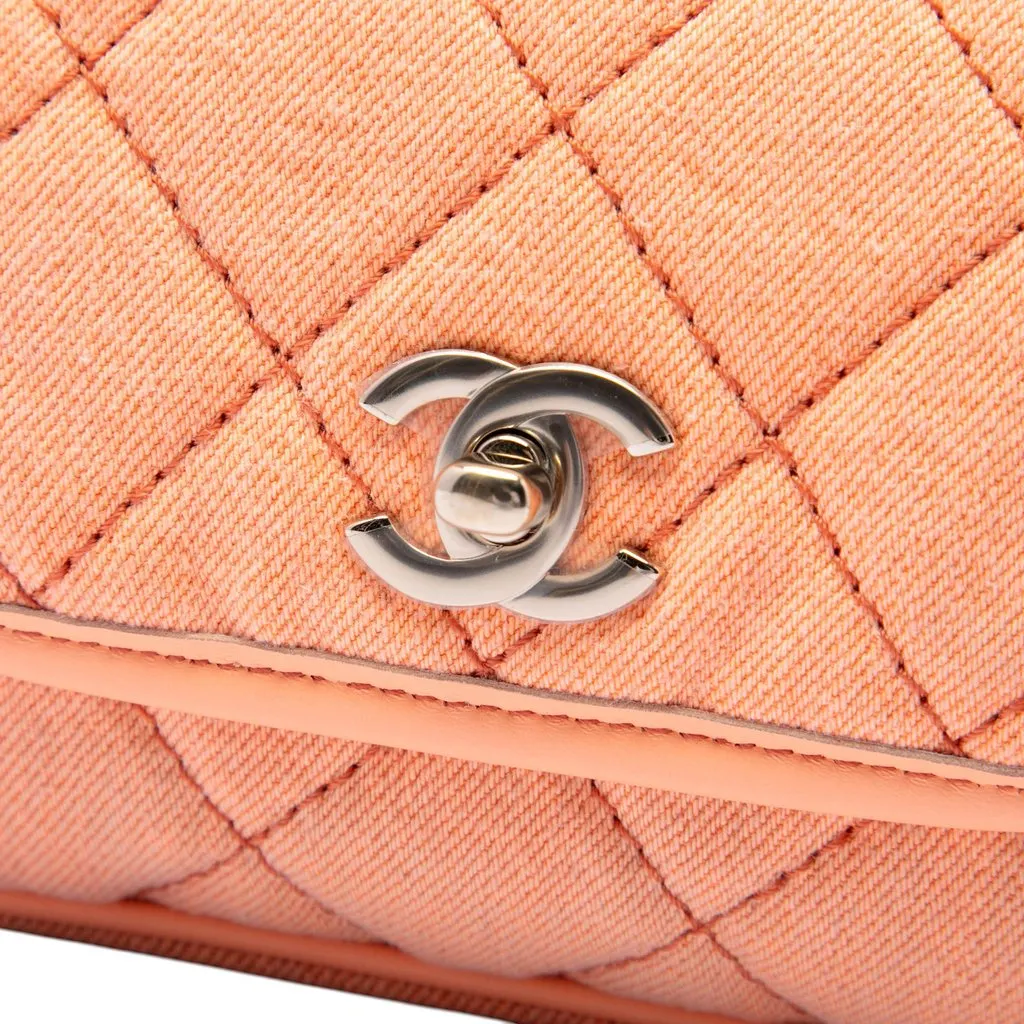 Chanel Mini CC Quilted Denim Messenger Flap Orange Very good - Box View