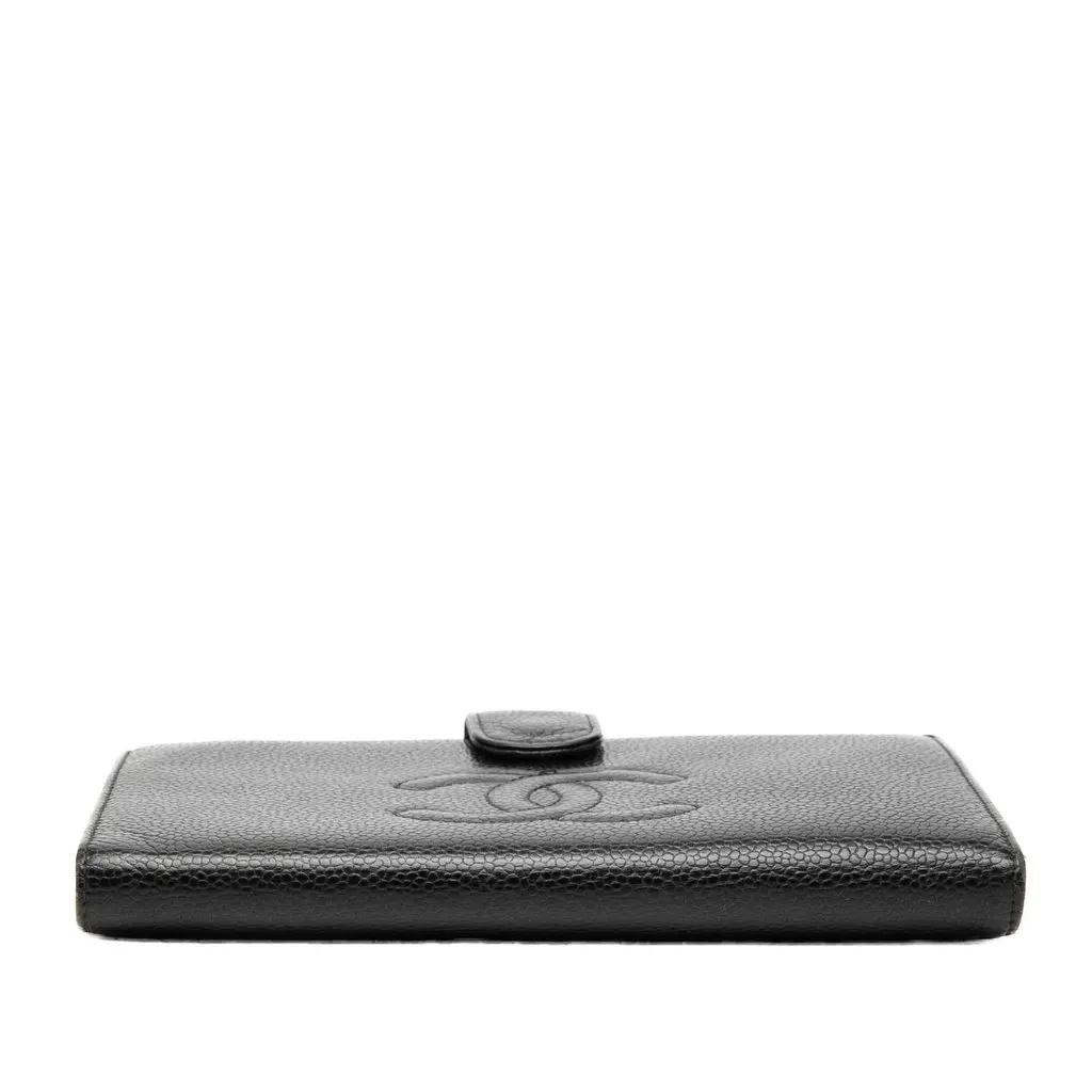 Chanel CC Caviar Bifold French Long Wallet Black Leather Very good - Inside View