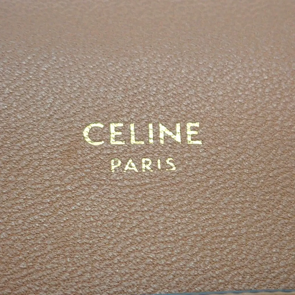Celine Triomphe Coated Canvas Phone Pouch Flap Crossbody White Canvas Good - Model View