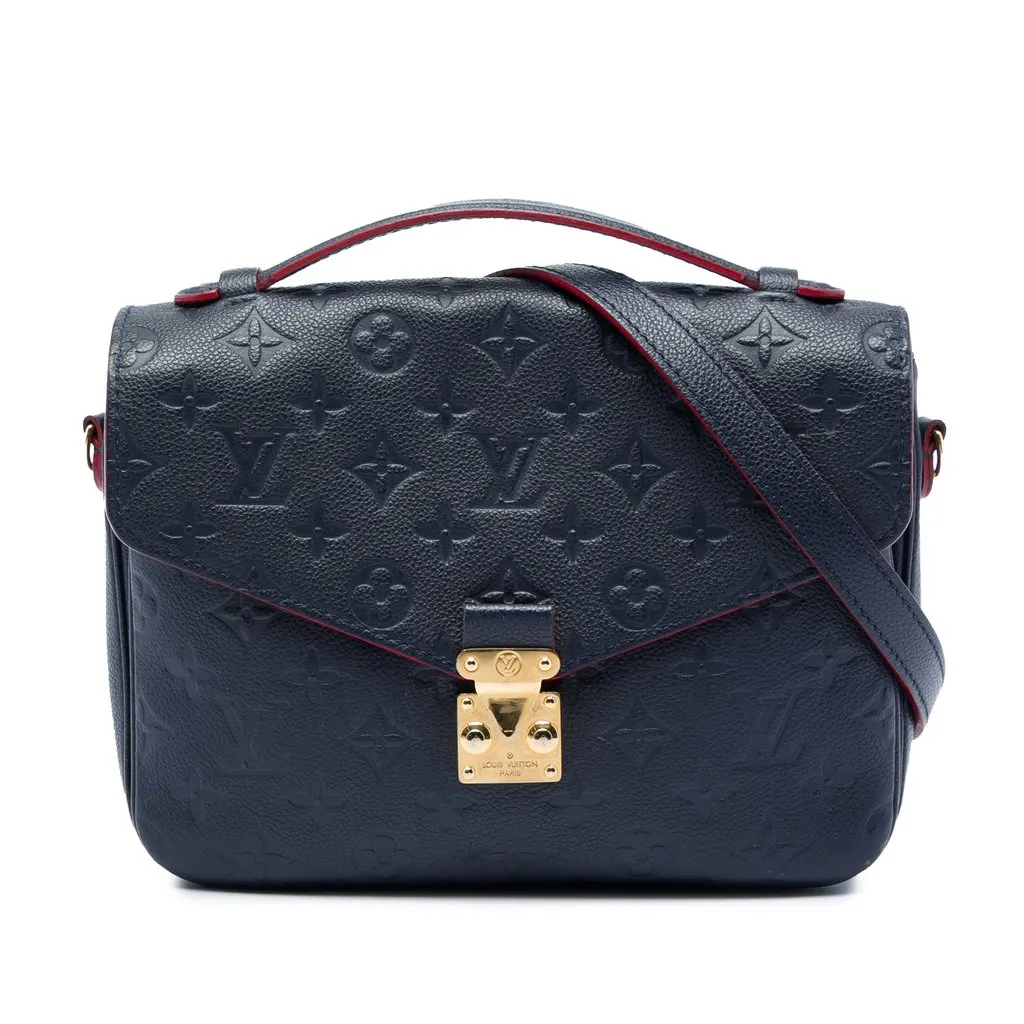 Louis Vuitton Monogram Empreinte Pochette Metis Blue Leather Very good - Front View