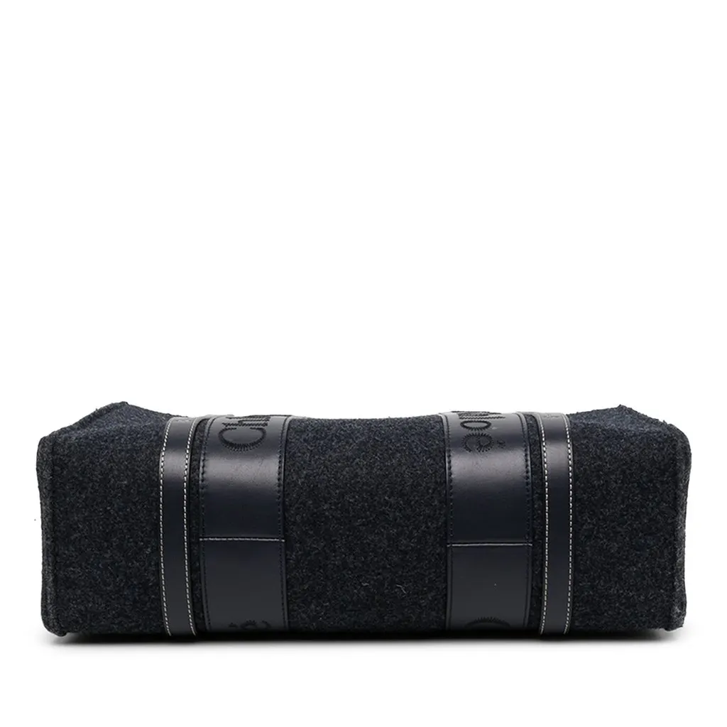 Chloé Medium Felt Woody Tote Blue Wool Very good - Inside View
