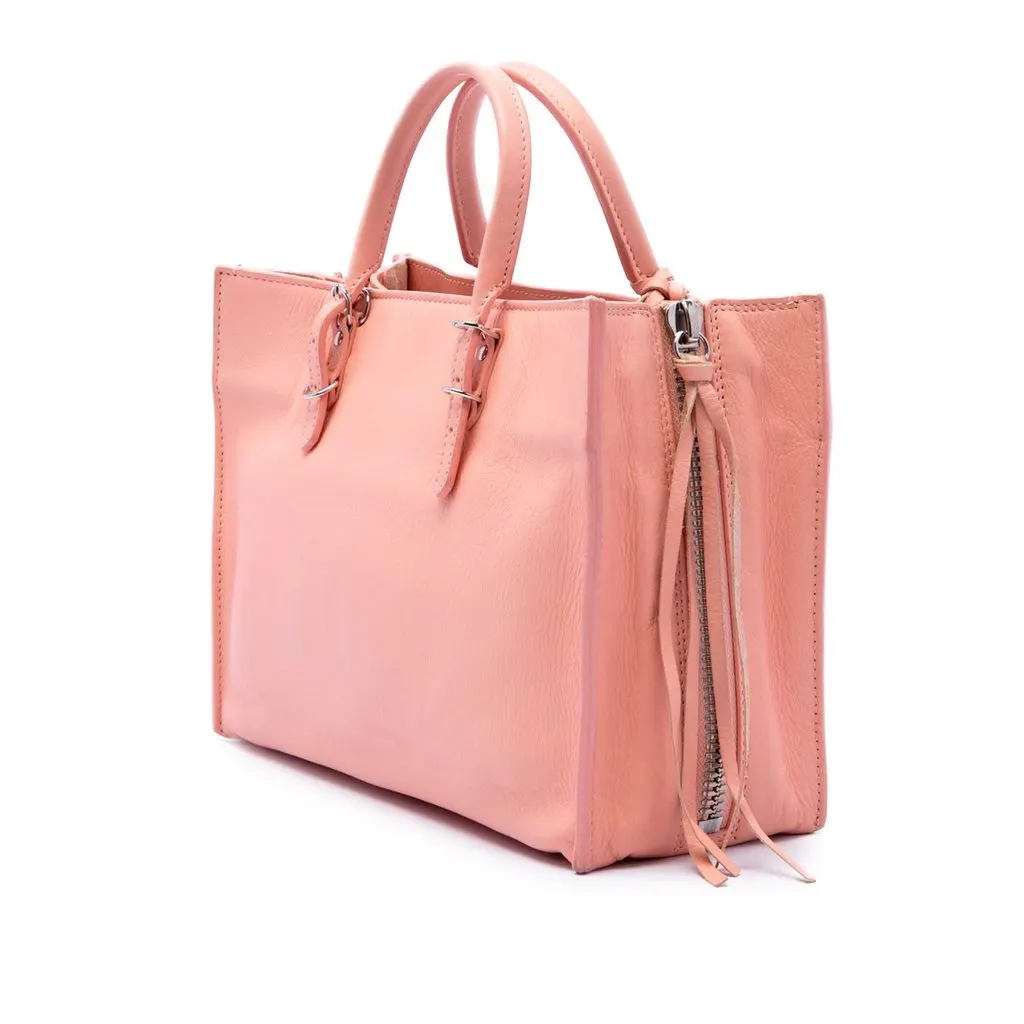 Balenciaga Calfskin Papier A6 Zip Around Satchel Pink Leather Very good - Back View