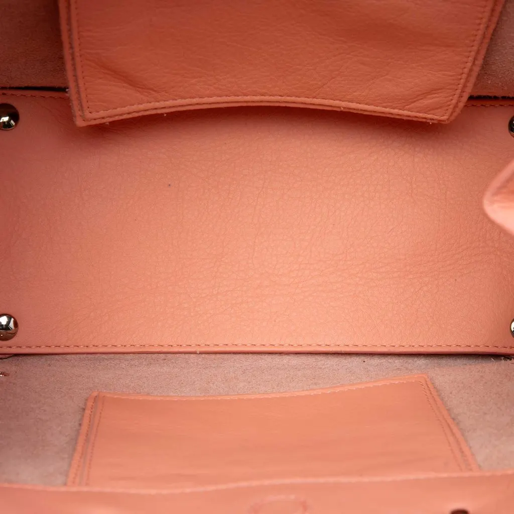 Balenciaga Calfskin Papier A6 Zip Around Satchel Pink Leather Very good - Model View