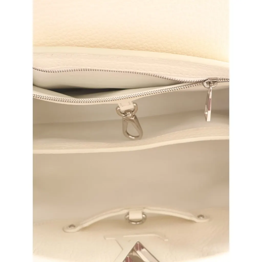 Louis Vuitton Taurillon Flowers Capucines PM White Leather Very good - Model View
