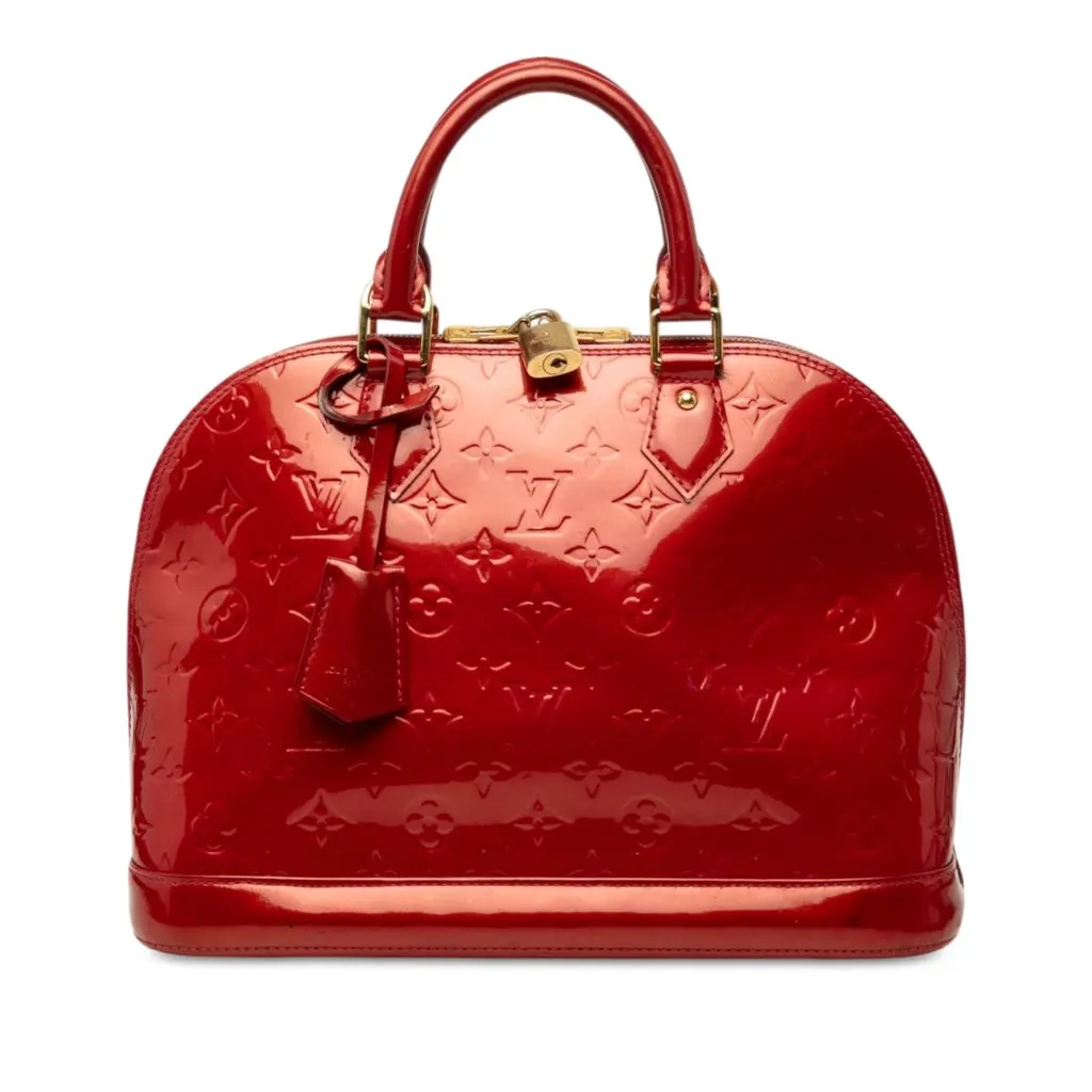 Louis Vuitton Monogram Vernis Alma PM Red Leather Good - Front View