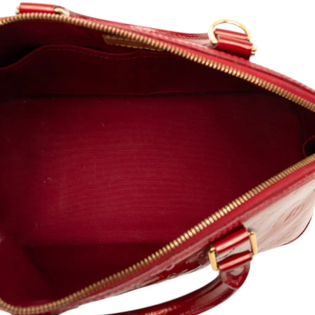 Louis Vuitton Monogram Vernis Alma PM Red Leather Good - Model View