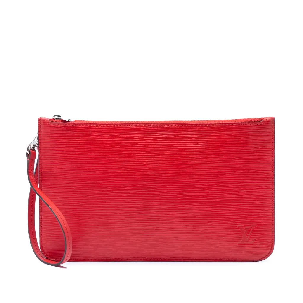 Louis Vuitton Epi Neverfull Pouch Red Leather Very good - Front View