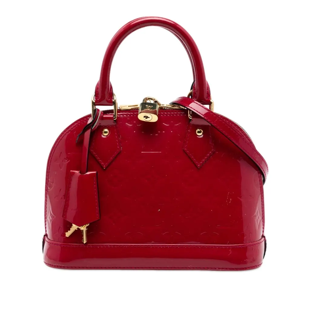Louis Vuitton Monogram Vernis Alma BB Red Leather Very good - Front View