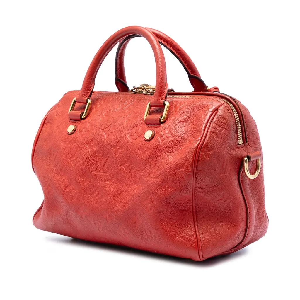 Louis Vuitton Monogram Empreinte Speedy Bandouliere 25 Red Leather Good - Back View