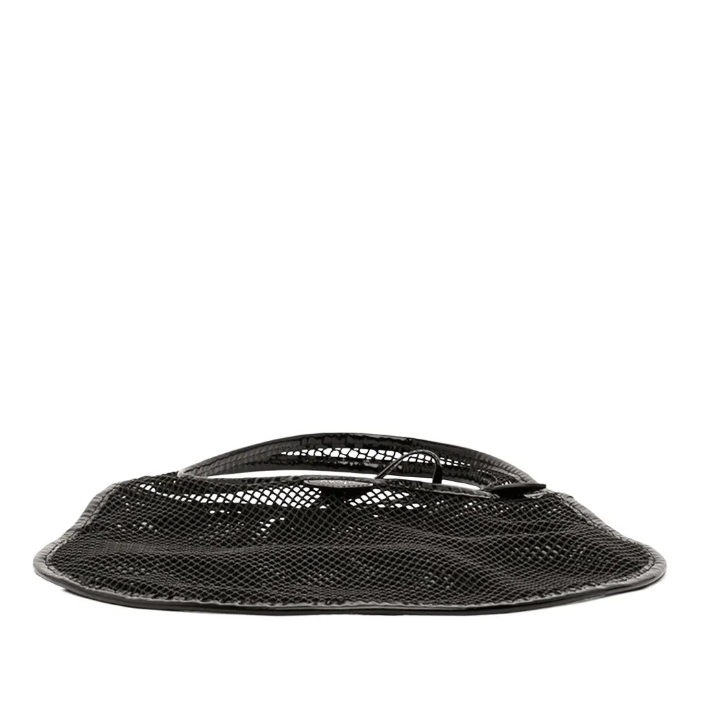 Alaïa Patent Trimmed Mesh Fishnet Hobo Black Very good - Inside View
