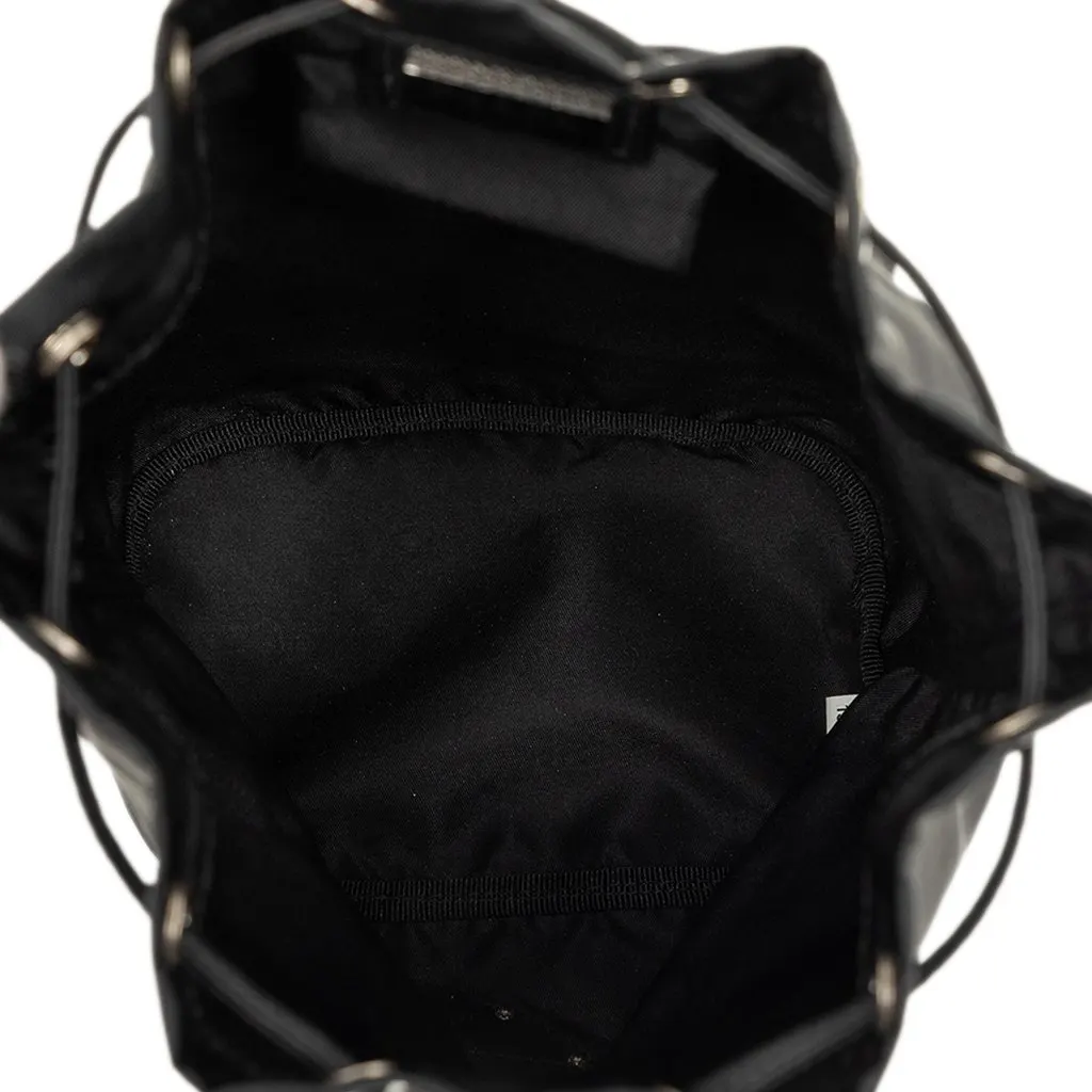 Prada Tessuto Drawstring Pouch Black Polyamide Good - Model View