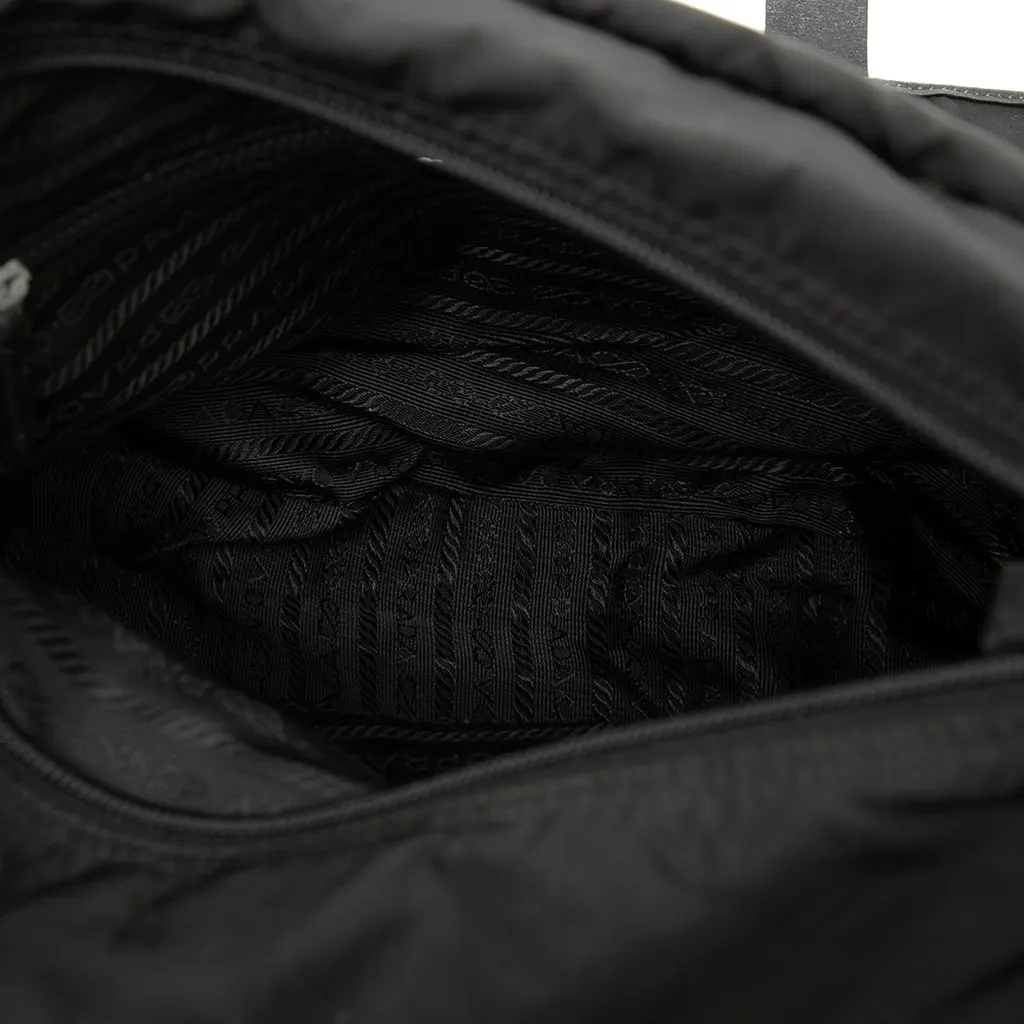 Prada Tessuto Double Buckle Messenger Bag Black Very good - Model View