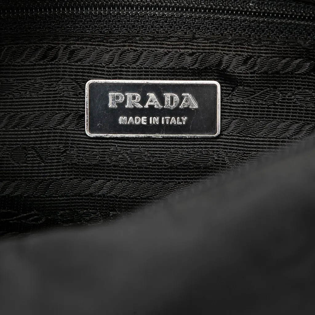 Prada Tessuto Double Buckle Messenger Bag Black Very good - Box View