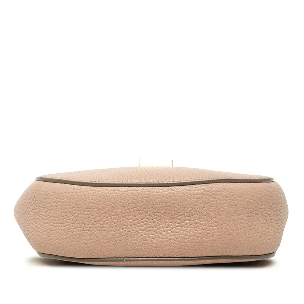 Chloé Mini Grained Lambskin Drew Crossbody Brown Leather Very good - Inside View