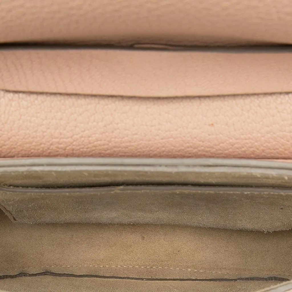 Chloé Mini Grained Lambskin Drew Crossbody Brown Leather Very good - Model View