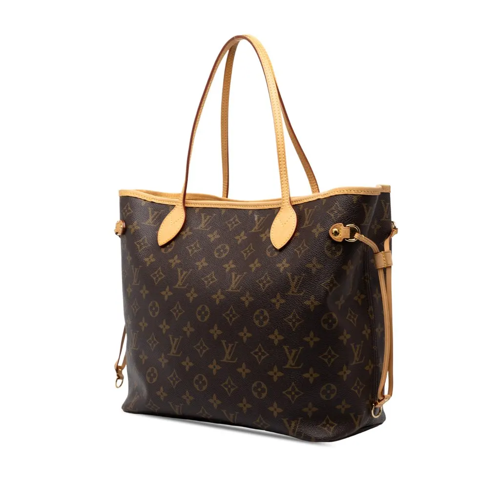 Louis Vuitton Monogram Neverfull MM Brown Canvas Good - Back View